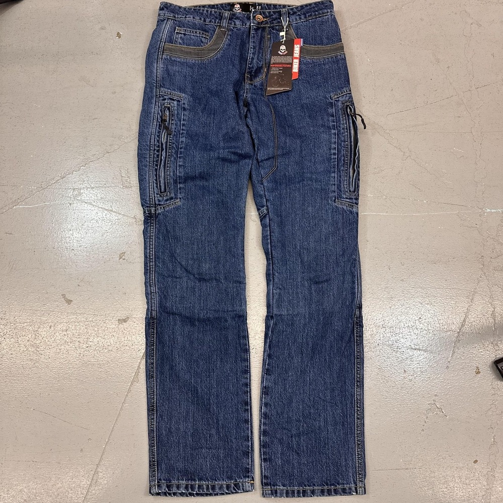 Wicked Stock Jeans Mens 34x34 Blue Aramid Fiber Lined Straight Motorcycle Biker